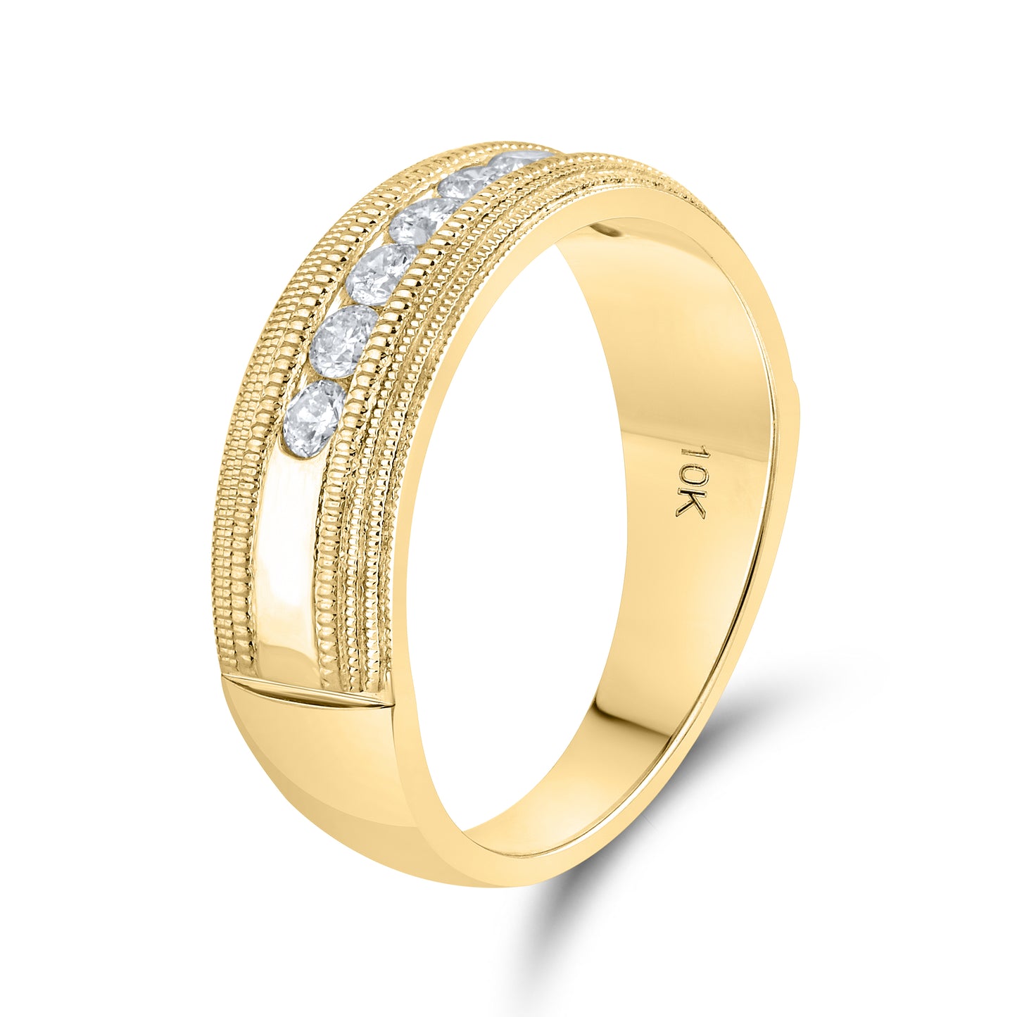 10KT YELLOW GOLD 0.49 CTW MEN’S DIAMOND BAND