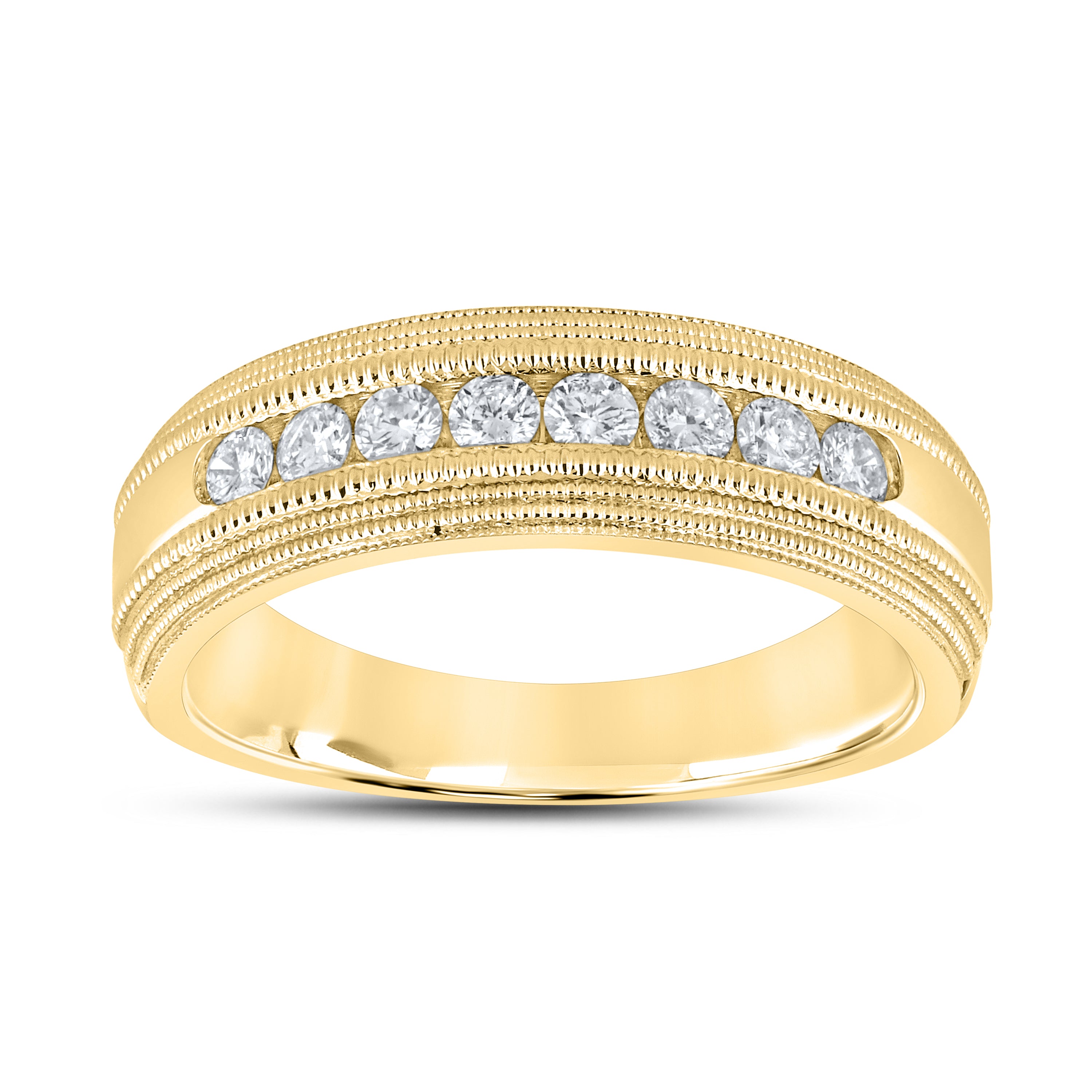 10KT YELLOW GOLD 0.49 CTW MEN’S DIAMOND BAND
