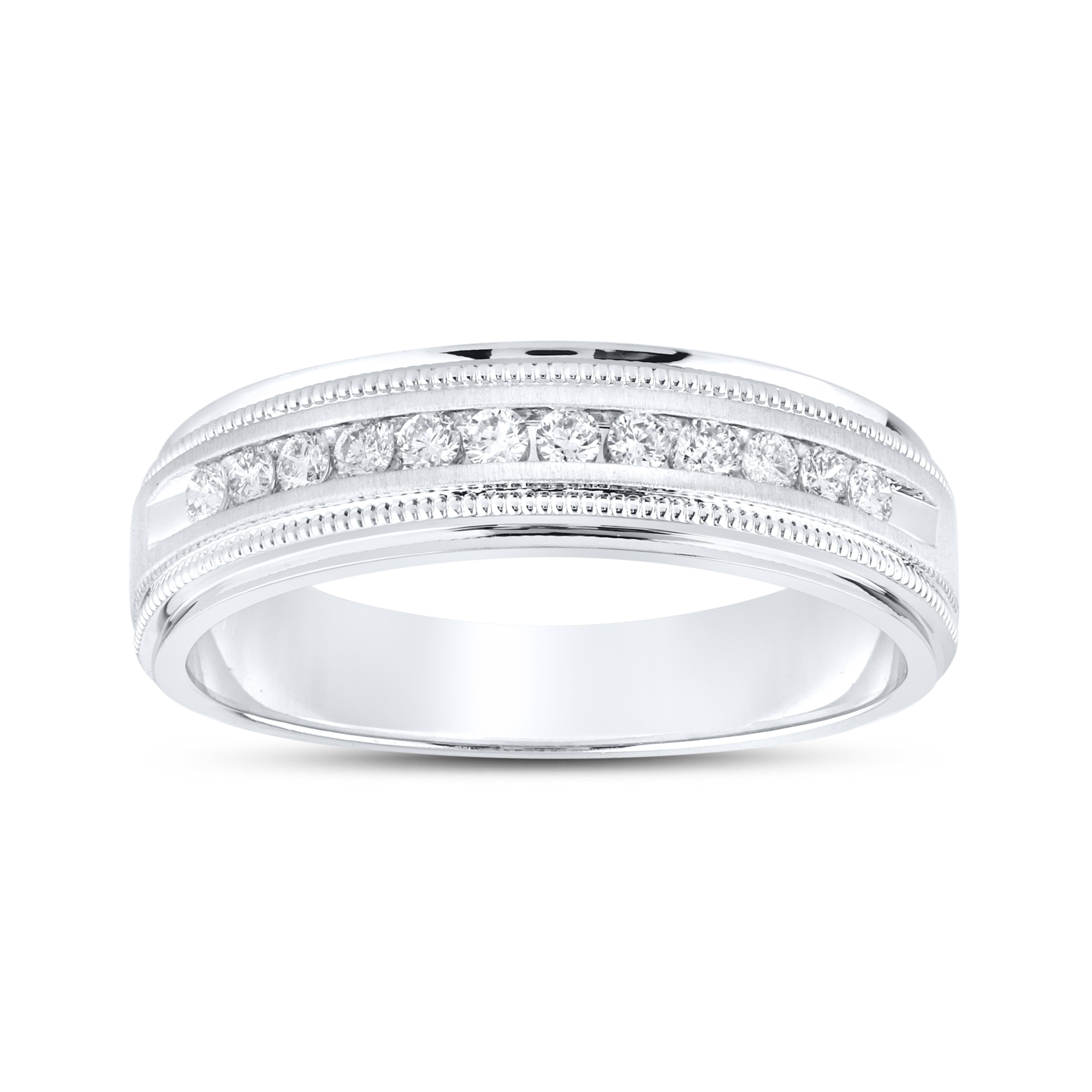 10kt White Gold  0.27 CTW Diamond Men’s Band