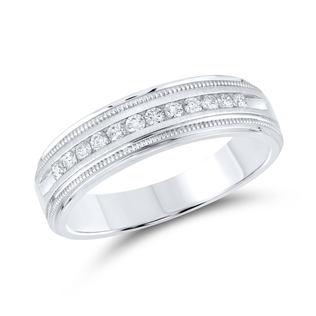10kt White Gold  0.27 CTW Diamond Men’s Band