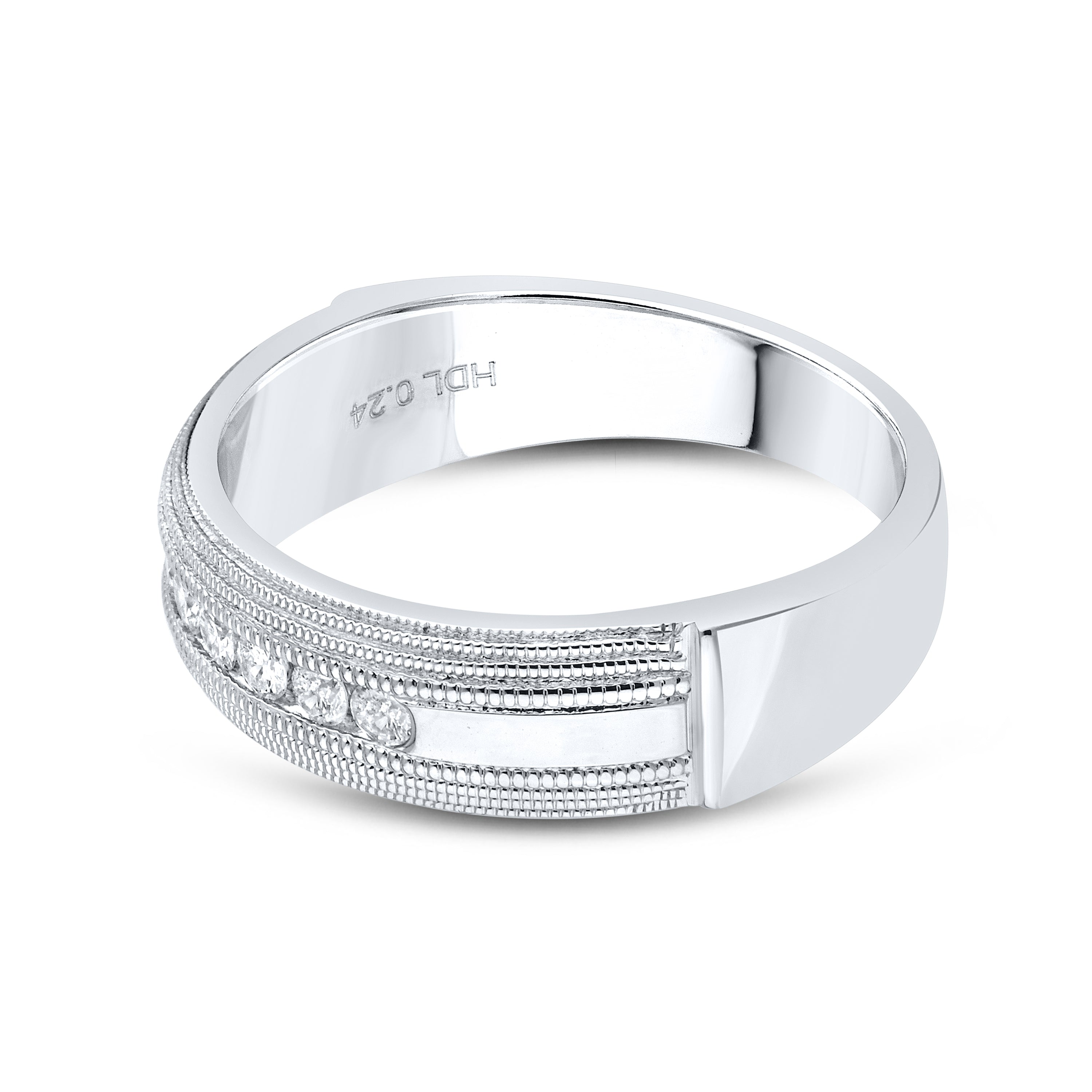 10KT WHITE GOLD 0.24 CTW MEN’S DIAMOND BAND