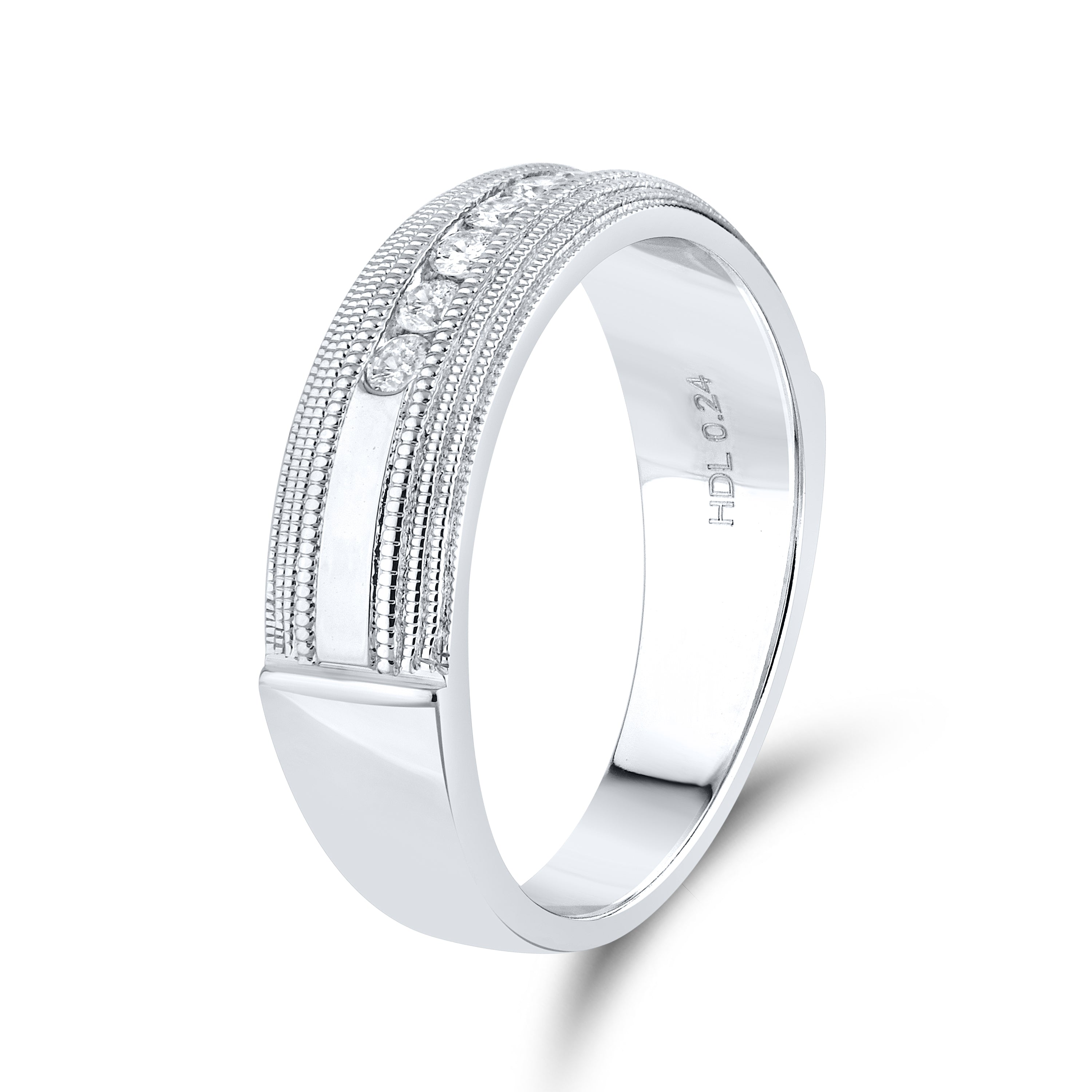 10KT WHITE GOLD 0.24 CTW MEN’S DIAMOND BAND