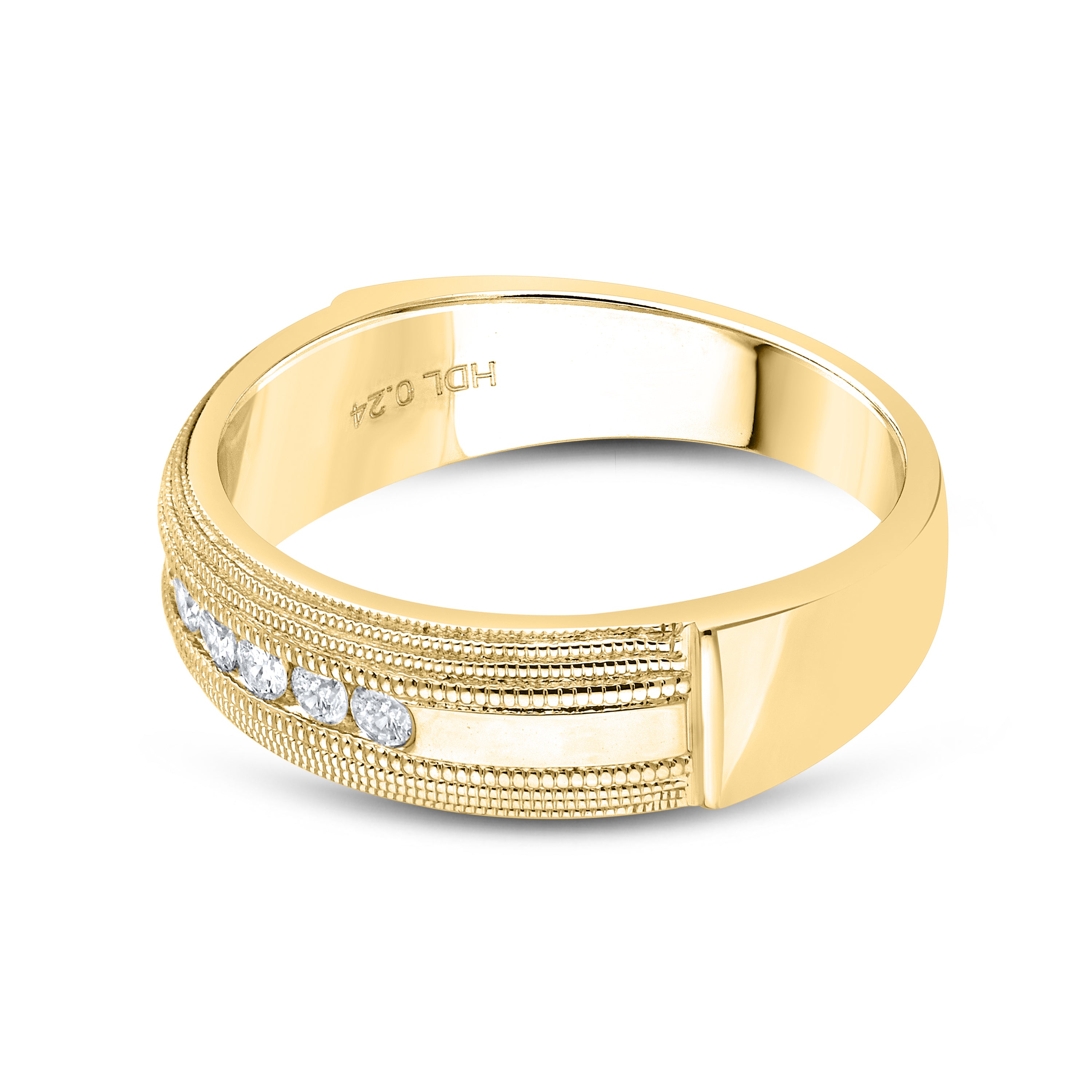 10KT YELLOW GOLD 0.23 CTW MEN’S DIAMOND BAND