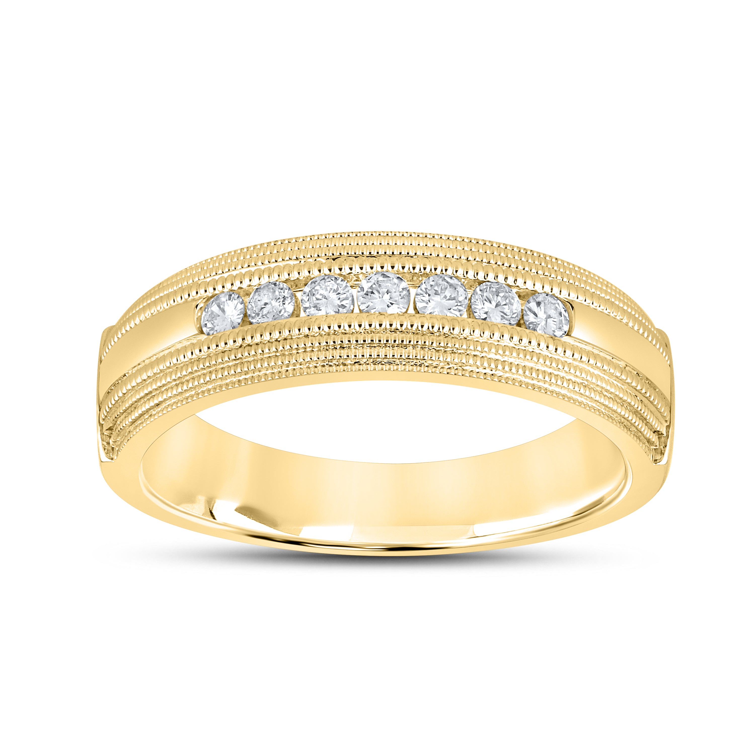 10KT YELLOW GOLD 0.23 CTW MEN’S DIAMOND BAND
