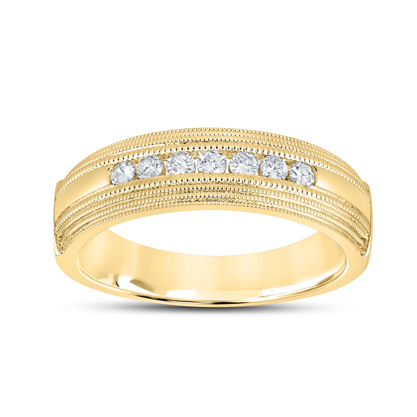 10KT YELLOW GOLD 0.23 CTW MEN’S DIAMOND BAND