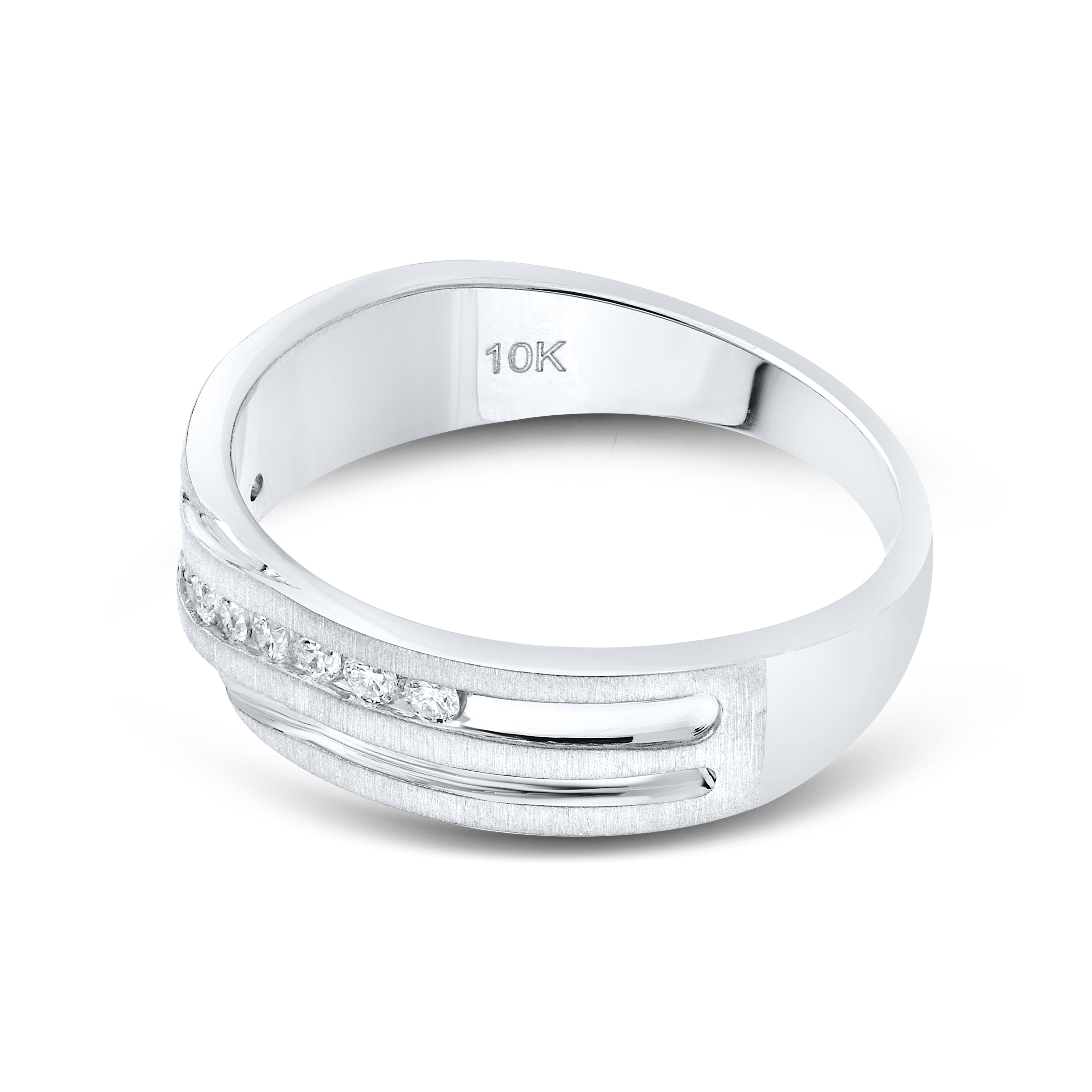 10KT WHITE GOLD  0.25 CTW MEN’S DIAMOND BAND