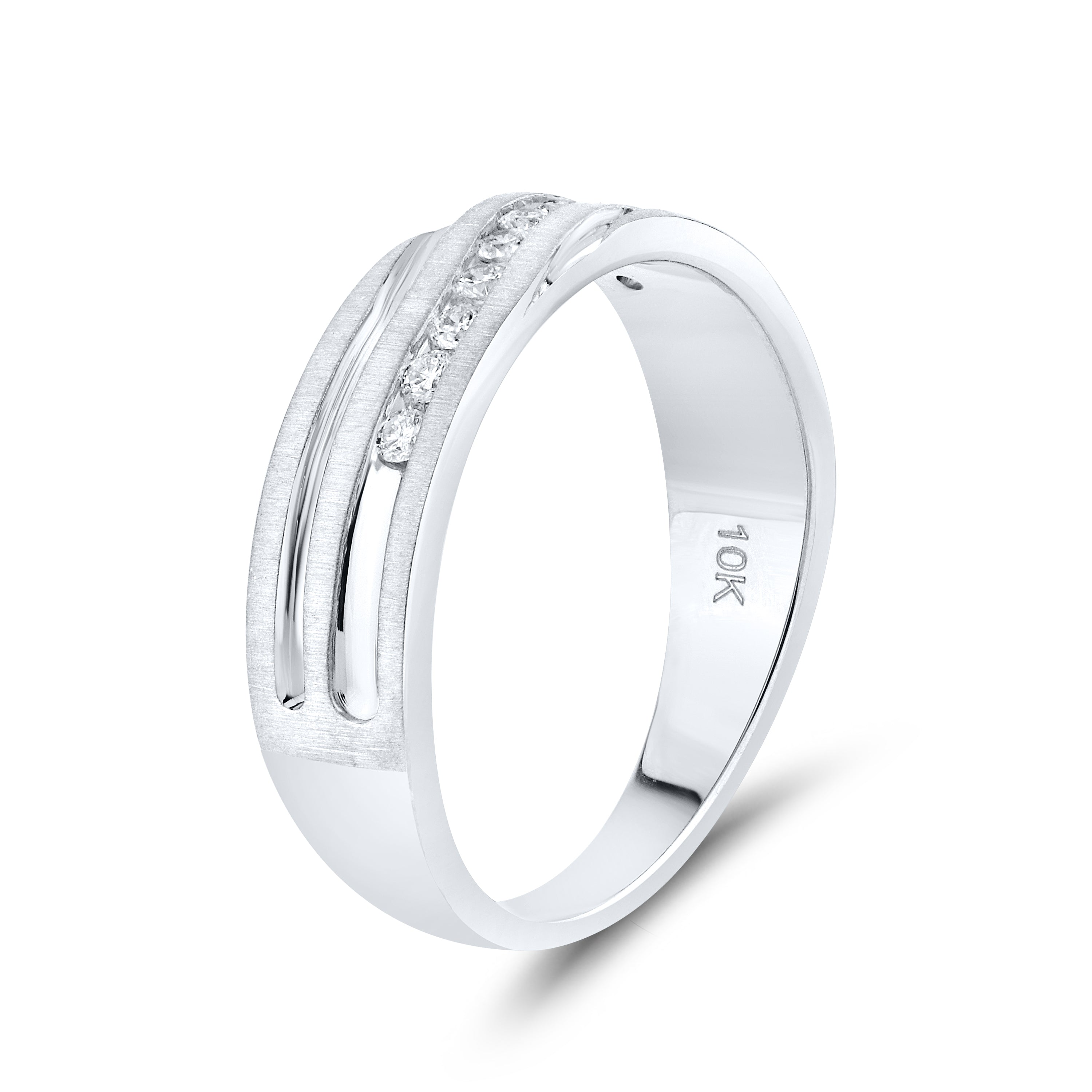 10KT WHITE GOLD  0.25 CTW MEN’S DIAMOND BAND