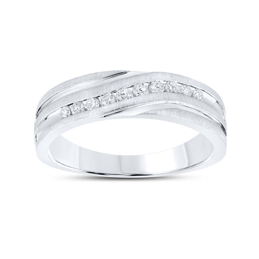 10KT WHITE GOLD  0.25 CTW MEN’S DIAMOND BAND