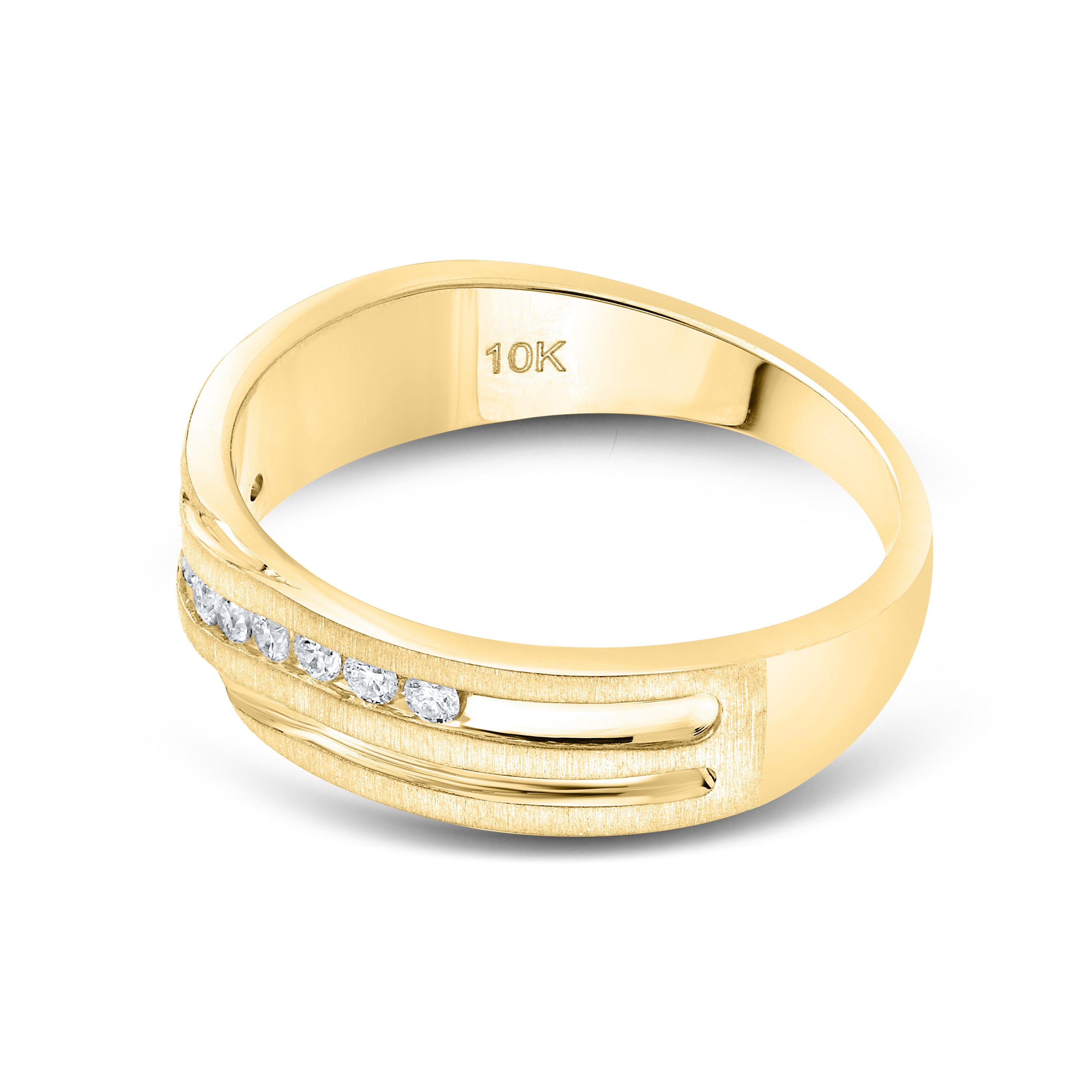 10KT YELLOW GOLD  0.25 CTW MEN’S DIAMOND BAND