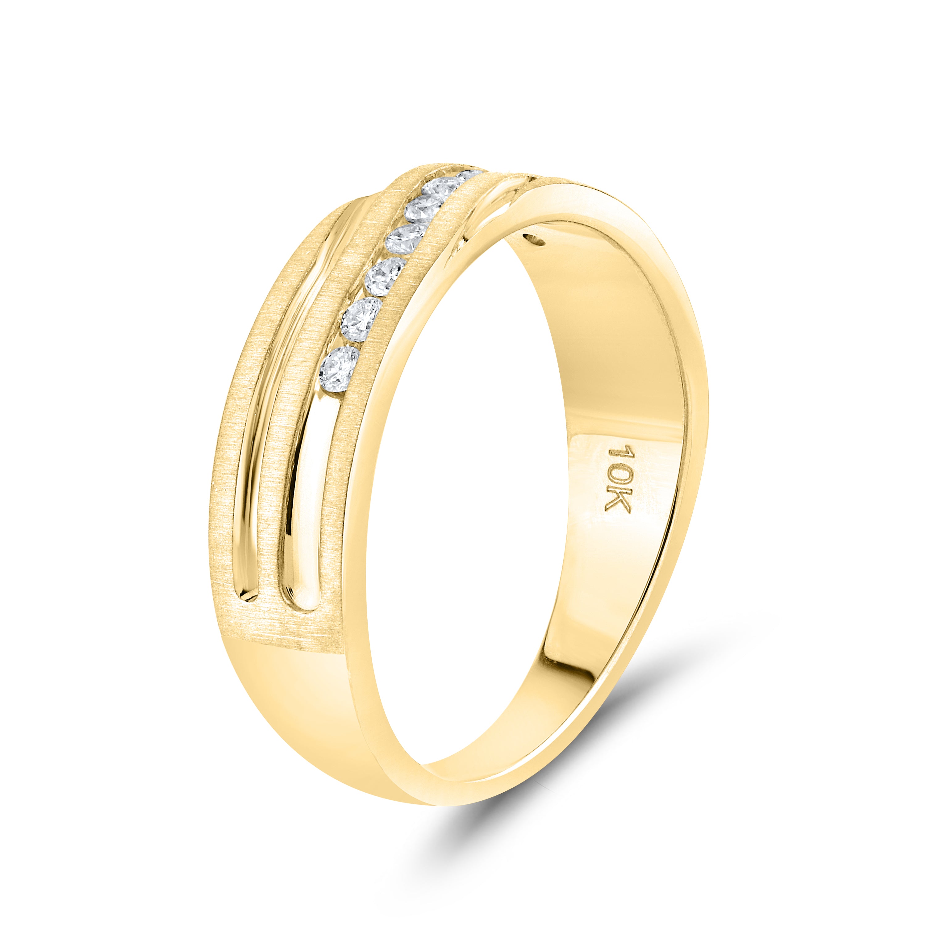 10KT YELLOW GOLD  0.25 CTW MEN’S DIAMOND BAND