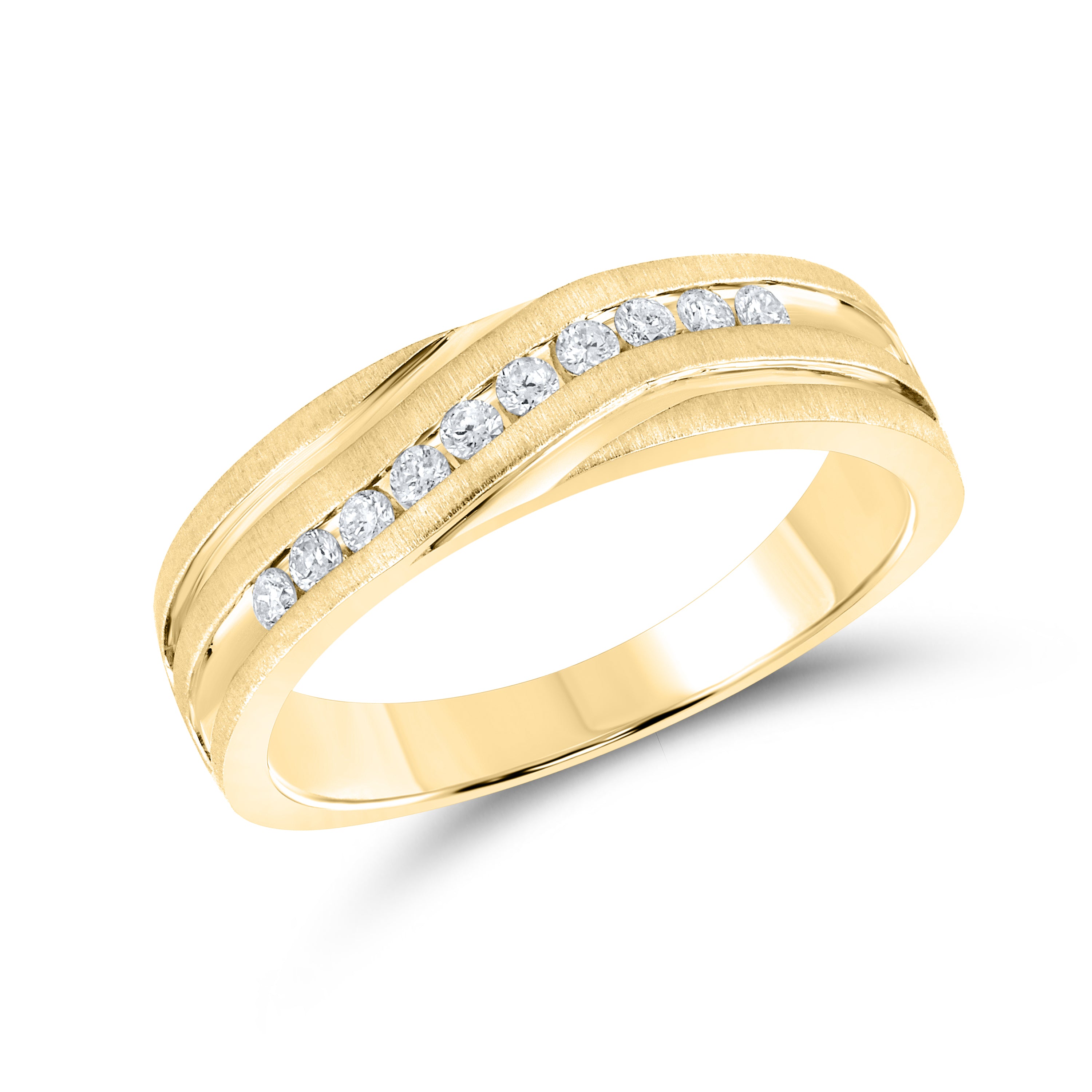 10KT YELLOW GOLD  0.25 CTW MEN’S DIAMOND BAND