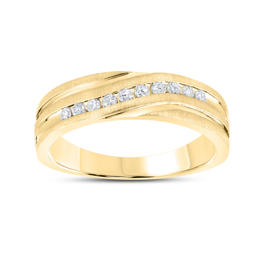 10KT YELLOW GOLD  0.25 CTW MEN’S DIAMOND BAND