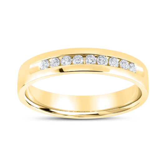 14KT YELLOW GOLD 0.25 CTW MEN’S DIAMOND BAND