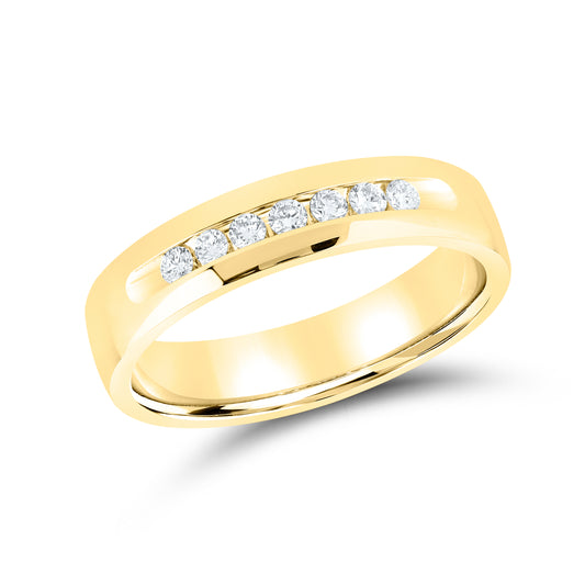 10KT YELLOW GOLD 0.23 CTW MEN’S DIAMOND BAND