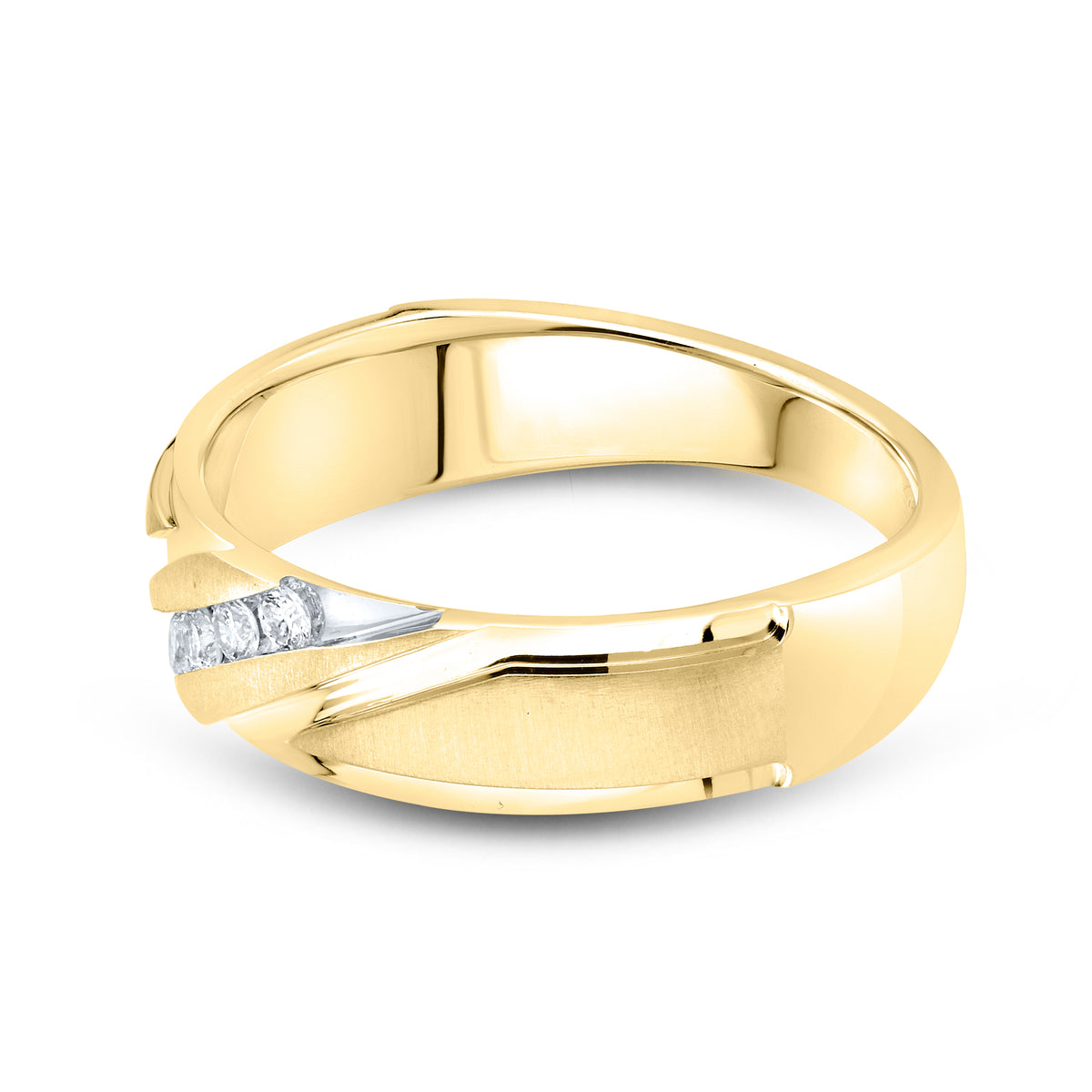 10KT YELLOW GOLD 0.16 CTW MEN’S DIAMOND BAND