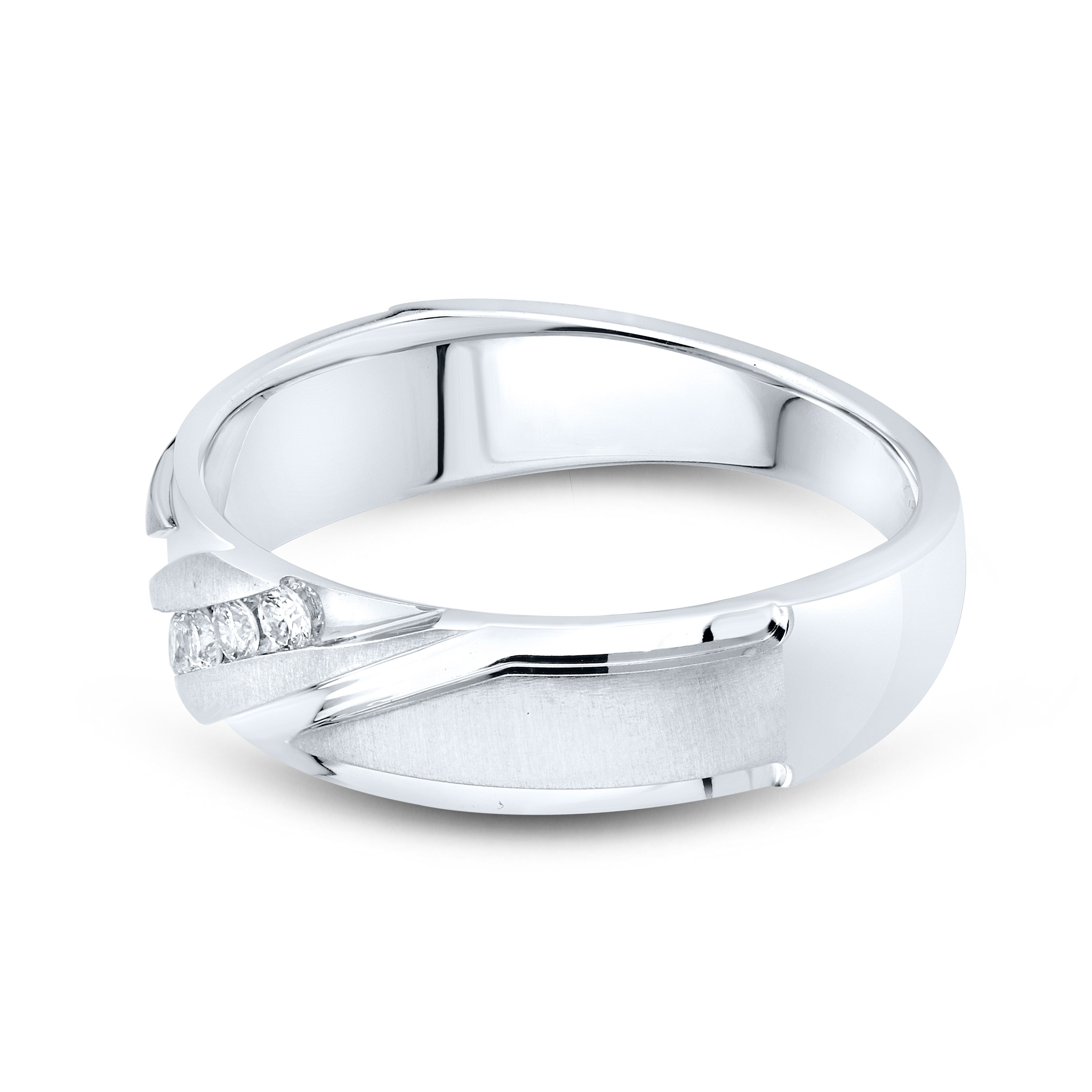 10KT WHITE GOLD 0.15 CTW MEN’S DIAMOND BAND