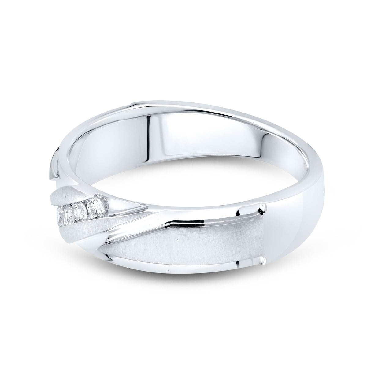 10KT WHITE GOLD 0.15 CTW MEN’S DIAMOND BAND