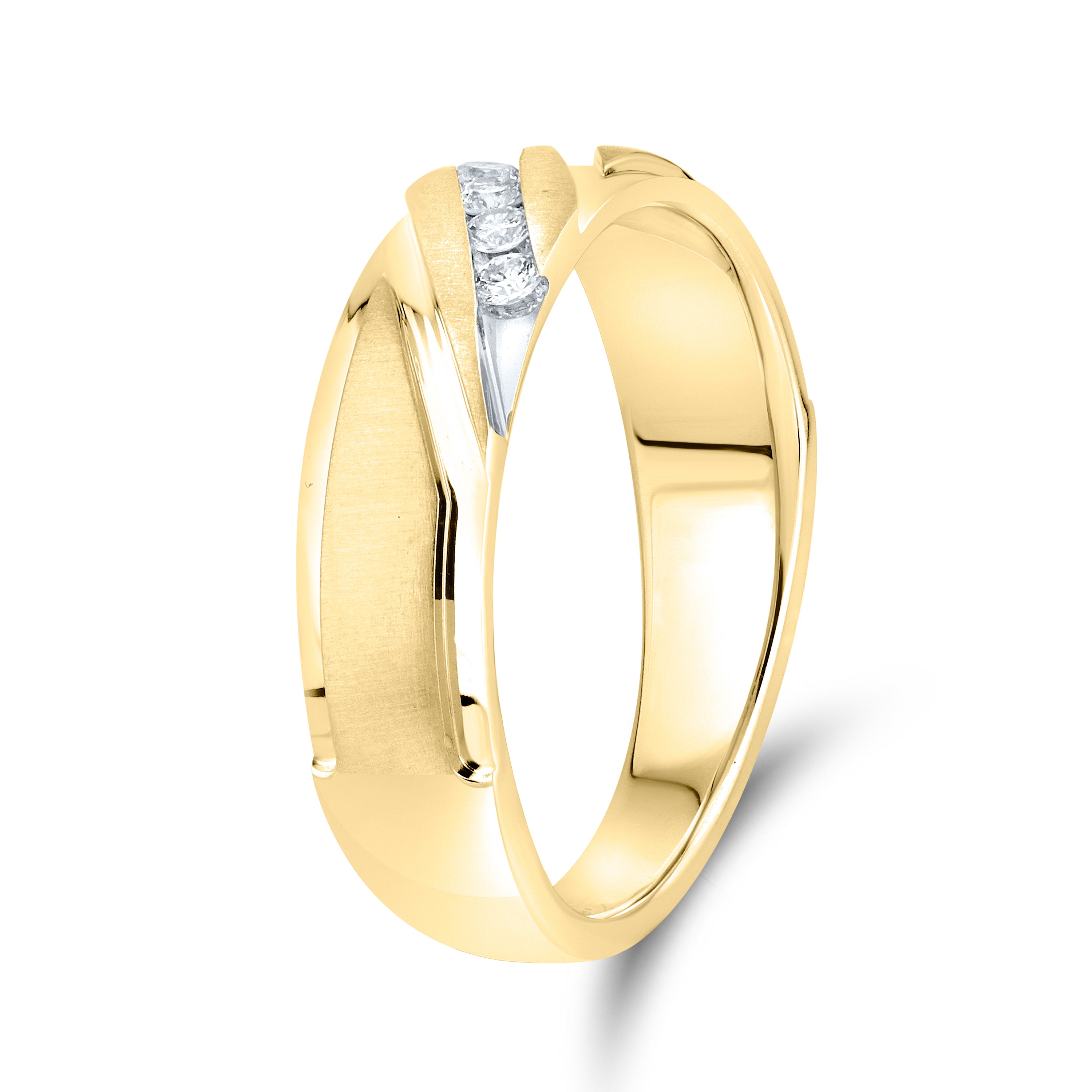 10KT YELLOW GOLD 0.16 CTW MEN’S DIAMOND BAND