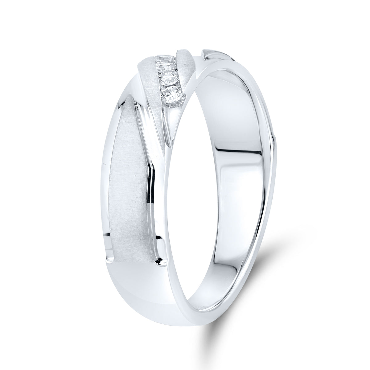 10KT WHITE GOLD 0.15 CTW MEN’S DIAMOND BAND