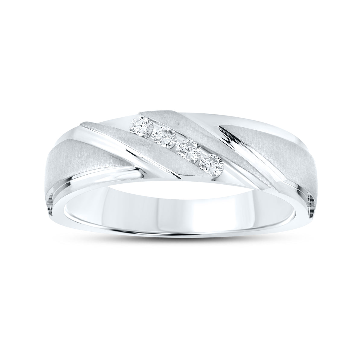 10KT WHITE GOLD 0.15 CTW MEN’S DIAMOND BAND
