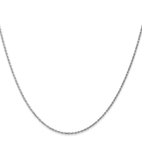 14KT White Gold 20 inch 1.15mm Diamond-cut Machine Made Rope with Lobster Clasp Chain Chain