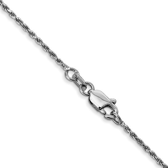 14KT White Gold 22 inch 1.15mm Diamond-cut Machine Made Rope with Lobster Clasp Chain Chain