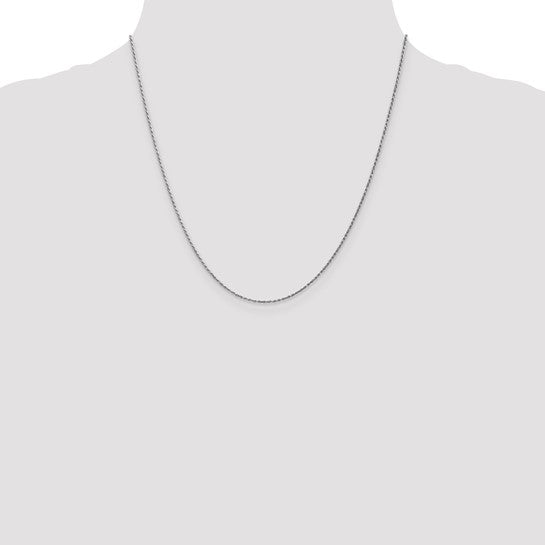 14KT White Gold 20 inch 1.15mm Diamond-cut Machine Made Rope with Lobster Clasp Chain Chain
