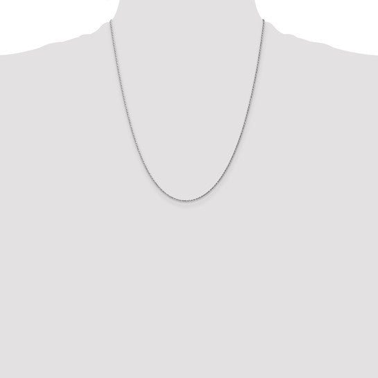 14KT White Gold 22 inch 1.15mm Diamond-cut Machine Made Rope with Lobster Clasp Chain Chain