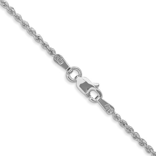 14KT White Gold 16 inch 1.5mm Regular Rope with Lobster Clasp Chain