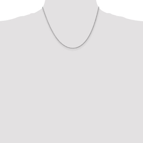14KT White Gold 18 inch 1.5mm Regular Rope with Lobster Clasp Chain