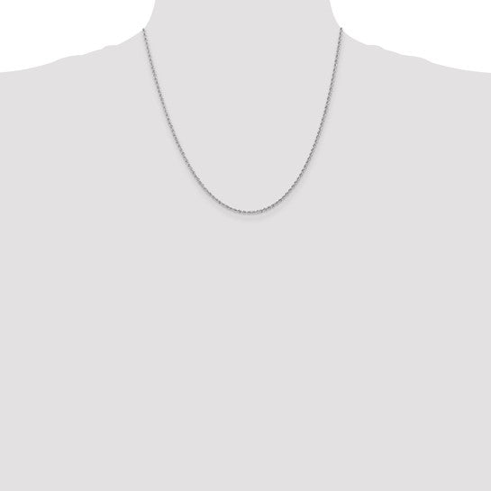 14KT White Gold 20 inch 1.5mm Regular Rope with Lobster Clasp Chain