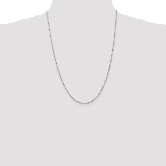 14KT White Gold 24 inch 1.5mm Regular Rope with Lobster Clasp Chain