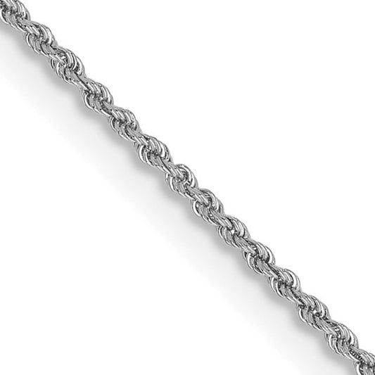 14KT White Gold 18 inch 1.5mm Regular Rope with Lobster Clasp Chain