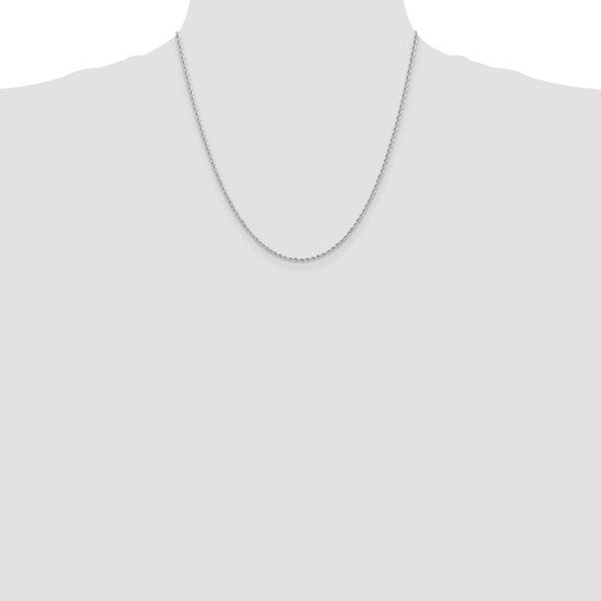 14KT White Gold 20 inch 2mm Regular Rope with Lobster Clasp Chain