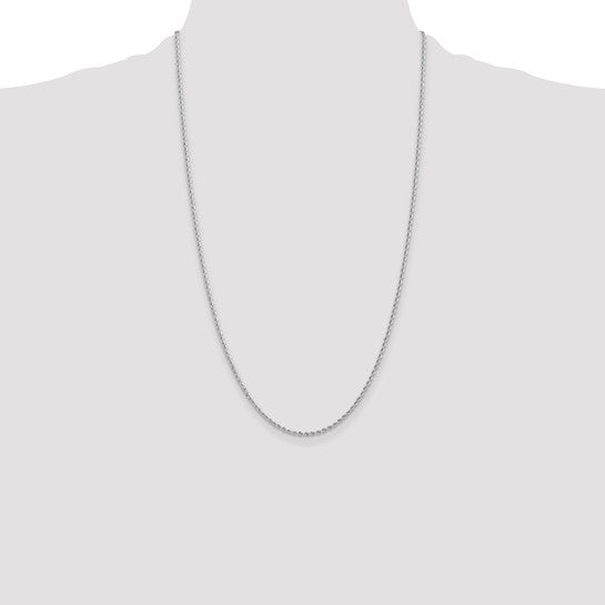 14KT White Gold 26 inch 2mm Regular Rope with Lobster Clasp Chain
