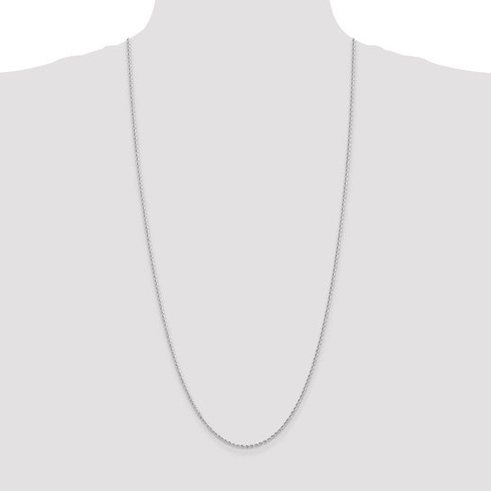 14KT White Gold 30 inch 2mm Regular Rope with Lobster Clasp Chain