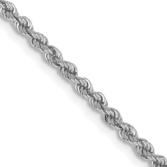 14KT White Gold 16 inch 2.25mm Regular Rope with Lobster Clasp Chain