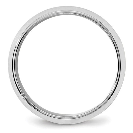 14kt White Gold 8mm Beveled Edge Comfort Fit Wedding Band Size 9.5