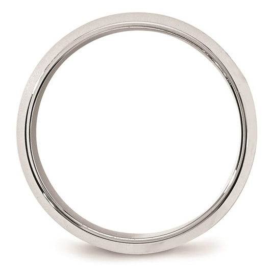 14kt White Gold 8mm Beveled Edge Comfort Fit Wedding Band Size 9.5