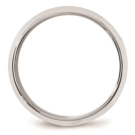 14kt White Gold 8mm Beveled Edge Comfort Fit Wedding Band Size 7