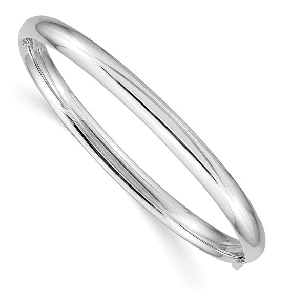 14kt 3/16 White Gold Hinged Baby Bangle