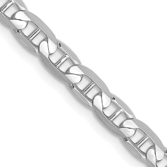 14KT White Gold 20 inch 3.75mm Concave Anchor with Lobster Clasp Chain