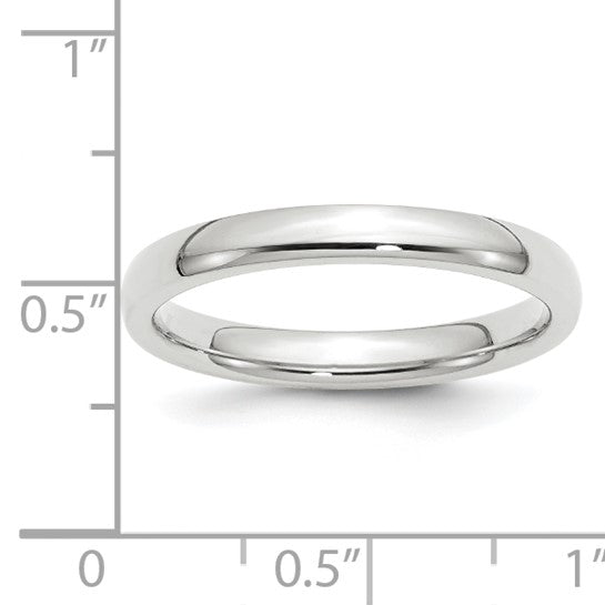14kt White Gold 3mm Standard Weight Comfort Fit Wedding Band Size 7