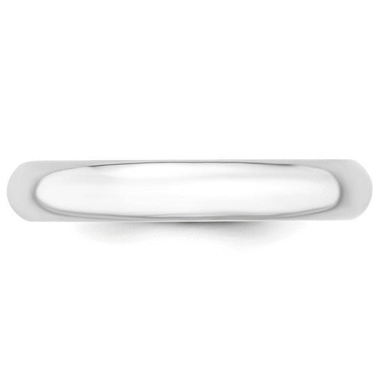 14kt White Gold 4mm Standard Weight Comfort Fit Wedding Band Size 10