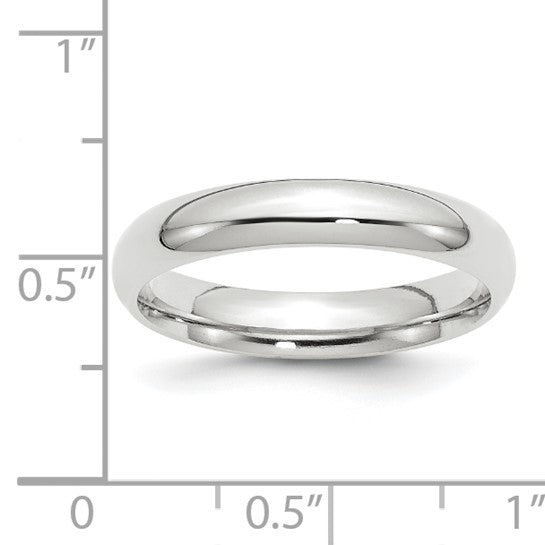 14kt White Gold 4mm Standard Weight Comfort Fit Wedding Band Size 13.5