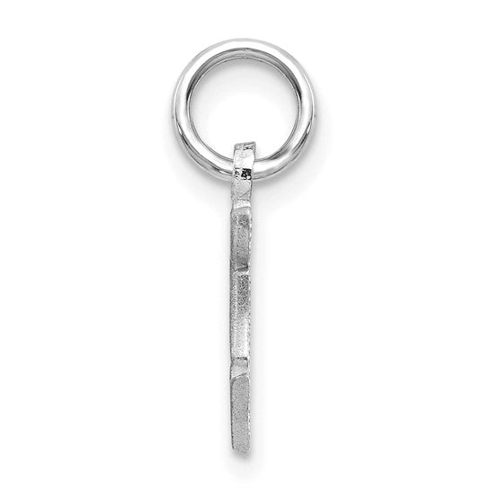 14KT White Gold Diamond-cut Letter F Initial Charm