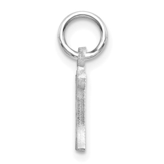 14KT White Gold Diamond-cut Letter H Initial Charm