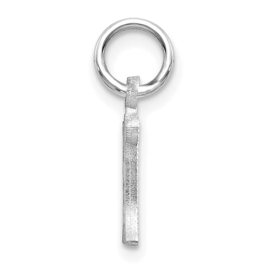 14KT White Gold Diamond-cut Letter H Initial Charm
