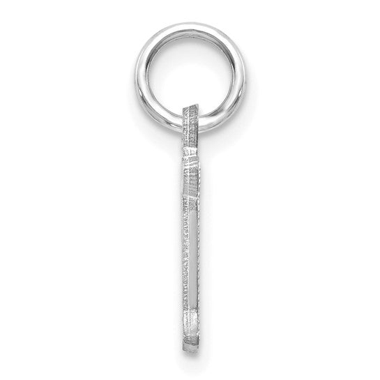 14KT White Gold Diamond-cut Letter N Initial Charm