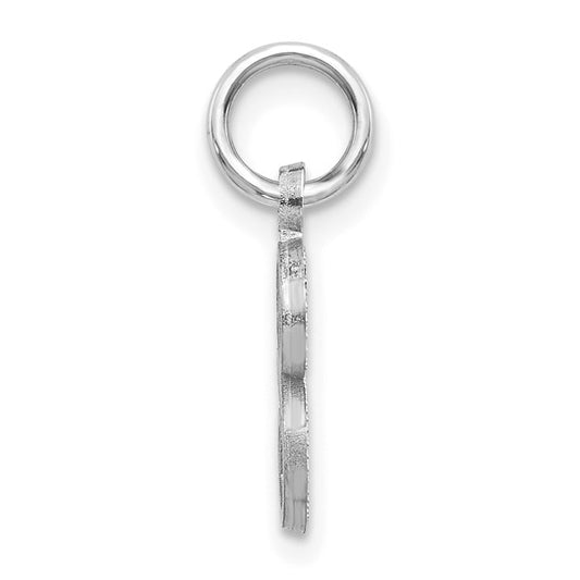 14KT White Gold Diamond-cut Letter S Initial Charm